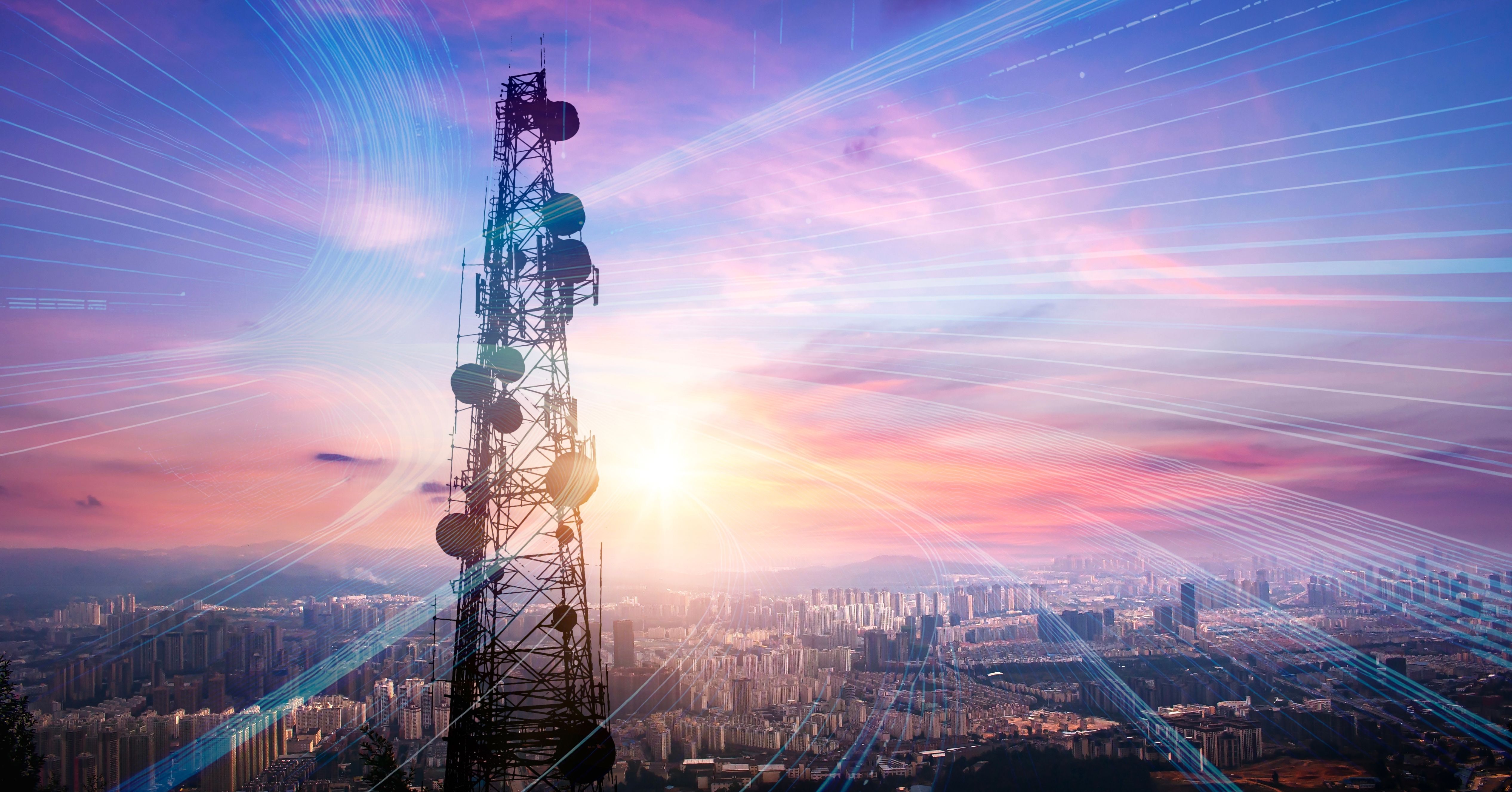 Shutterstock 2551780273 Comms Tower Blue Lines